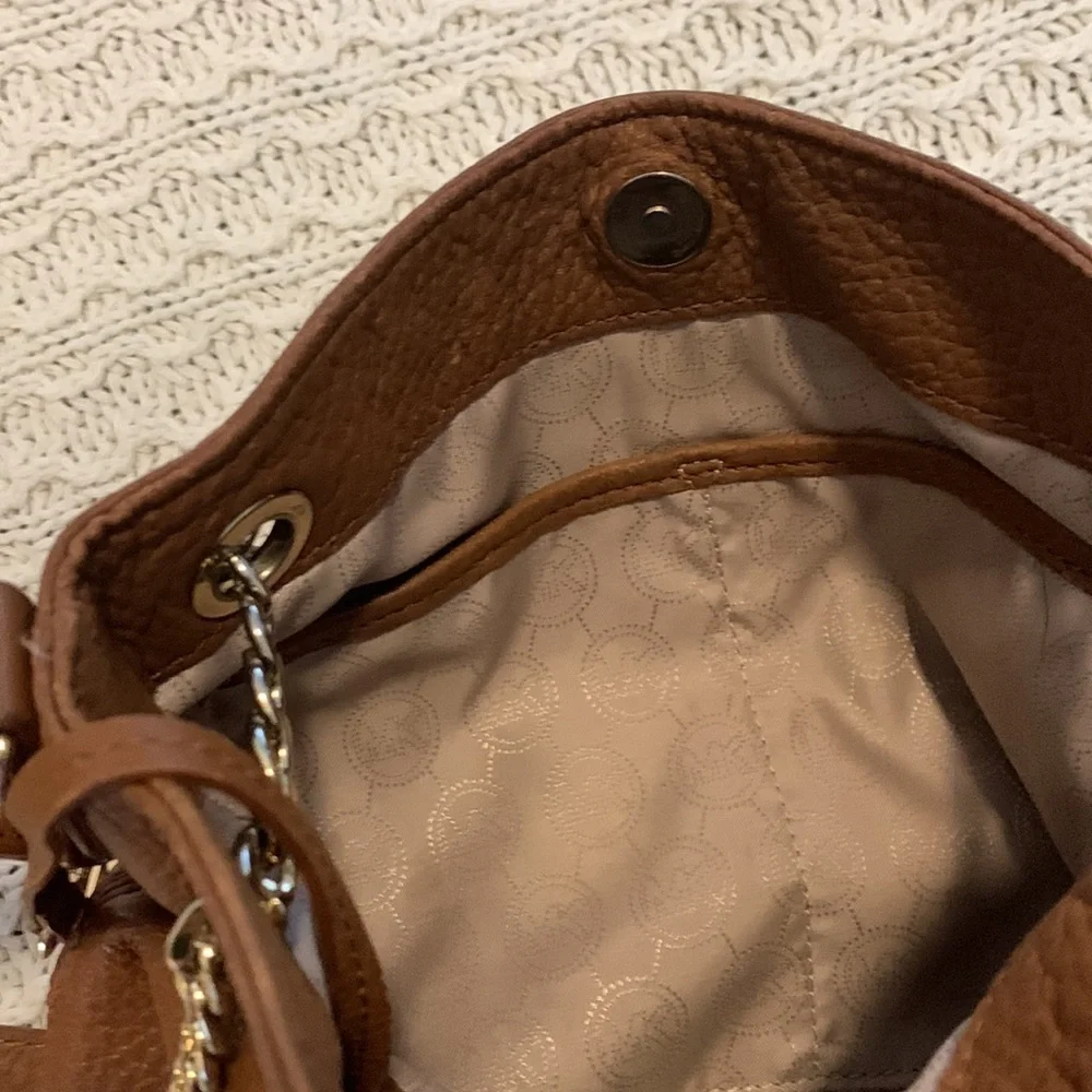 Michael Kors classic brown Pebbled Leather dual‎ Crossbody/shoulder bag